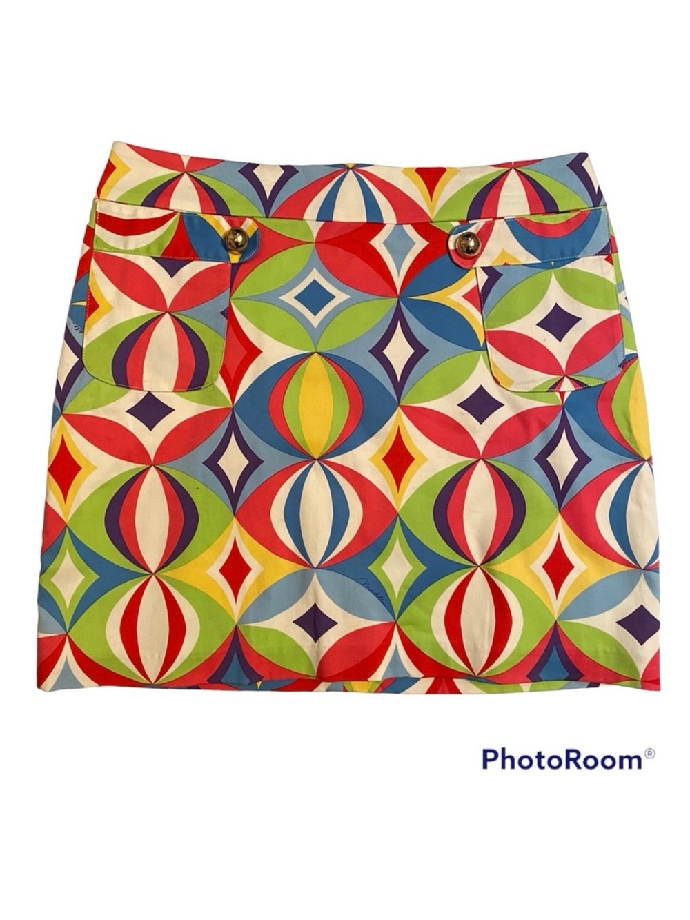 MELLY M SKIRT MINI WHITE BLUE RED PINK GREEN POCKETS PREPPY USA SIZE 6